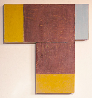 Angled, 2021, 49x52x2”, pigmented plaster on poplar