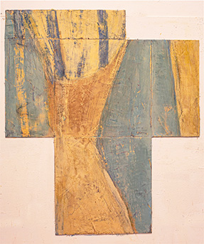 Textil, 2022, 41x32x2”, pigmented plaster on poplar